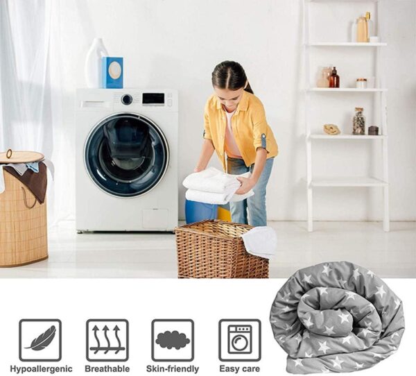 FANSU Children Boys Kids Duvet Cover Bedding Set 2 Piece, 3D Cartoon Car Print Easy Care Quilt Cover & Pillow Set for Nursery Toddler Cot Single Size Bed (Aircraft,120x150cm+40x60cm) - Image 7