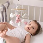 Baby Crib Mobile, Bunny Nursery Mobile, Cartoon Bassinet Mobile, Babies Room Decor, Baby Bassinet Mobile, Nursery Hanging Toys, Hanging Bunny Toys for Home, Kids Room, Bedroom - Image 3