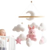 Baby Crib Mobile, Bunny Nursery Mobile, Cartoon Bassinet Mobile, Babies Room Decor, Baby Bassinet Mobile, Nursery Hanging Toys, Hanging Bunny Toys for Home, Kids Room, Bedroom - Image 6