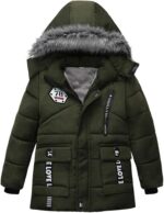 Odziezet Baby Boy Down Coat Kids Hooded Puffer Zipper Jacket Winter Outerwear Clothes 2-7 Years