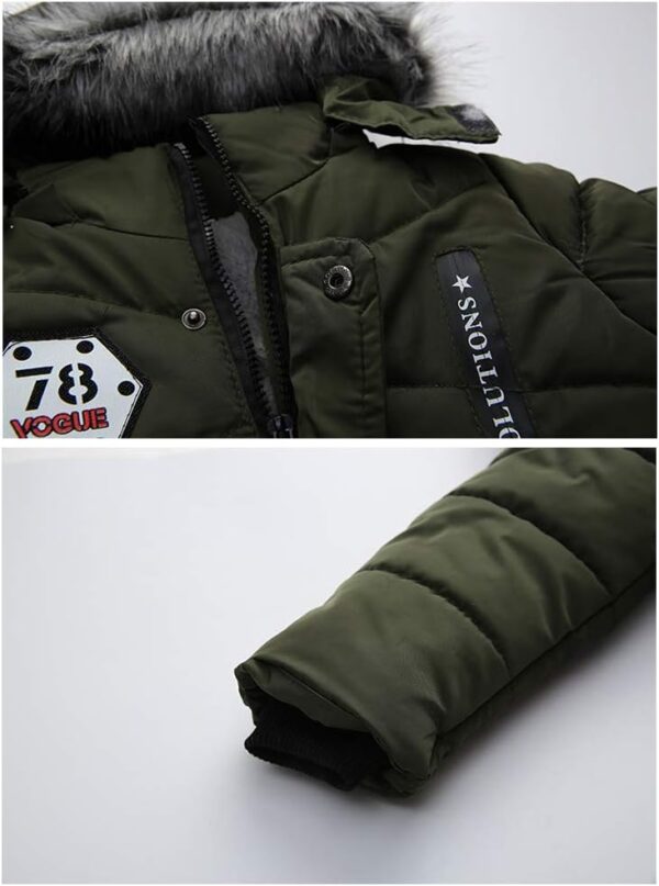 Odziezet Baby Boy Down Coat Kids Hooded Puffer Zipper Jacket Winter Outerwear Clothes 2-7 Years - Image 3