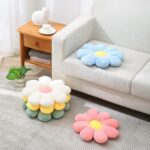 Flower Floor Throw Pillow Soft Seating Cushion Daisy Flower Seating Cushion Plush Pillow Cute Room Decoration for Girls Kids (23.6'',Pink) - Image 3