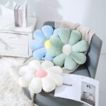 Flower Floor Throw Pillow Soft Seating Cushion Daisy Flower Seating Cushion Plush Pillow Cute Room Decoration for Girls Kids (23.6'',Pink) - Image 4