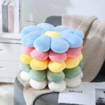Flower Floor Throw Pillow Soft Seating Cushion Daisy Flower Seating Cushion Plush Pillow Cute Room Decoration for Girls Kids (23.6'',Pink) - Image 5