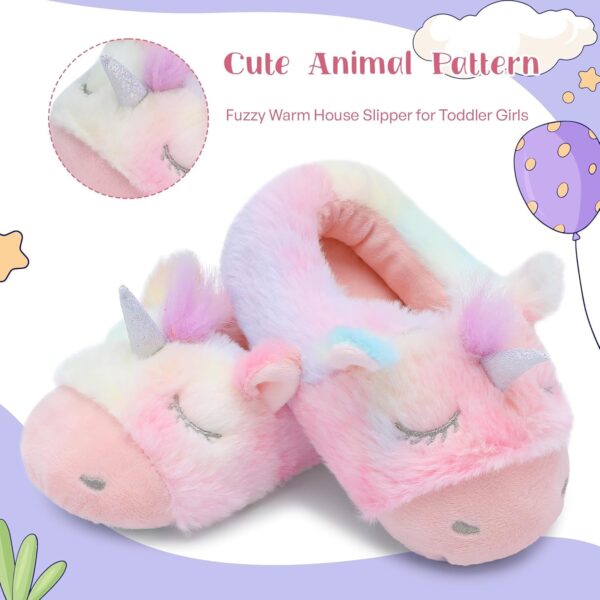 FUPPIA Girls Slippers Kids Slippers Non-Slip Soft Comfy Memory Foam Slippers for Little/Big Kids Indoor Outdoor Children Slippers - Image 2