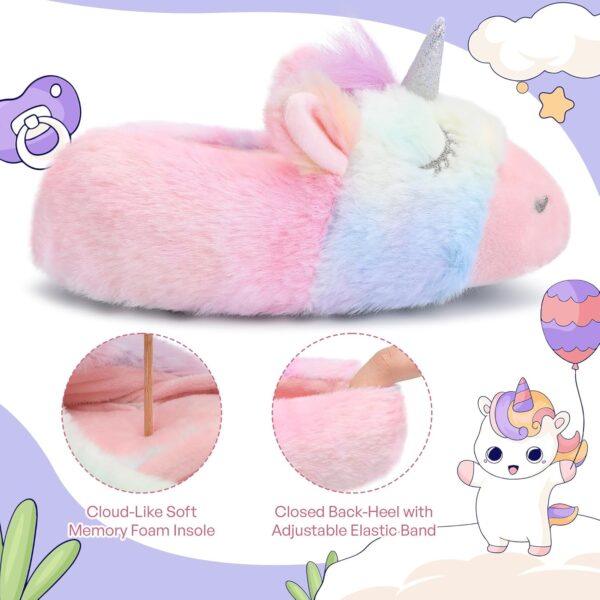 FUPPIA Girls Slippers Kids Slippers Non-Slip Soft Comfy Memory Foam Slippers for Little/Big Kids Indoor Outdoor Children Slippers - Image 4