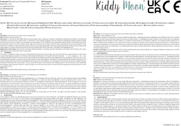 KiddyMoon Soft Ball Pit Round 120X30cm/200 Balls ∅ 7Cm / 2.75In For Kids, Foam Ball Pool Baby Playballs Children, Made In The EU, Pink:White-Grey-Powder Pink - Image 10