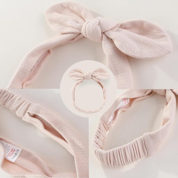 Ecojoy Baby Girl Vest 3PCs Grow Long/Short Sleeve Summer Fall Bodysuit with 3 Headbands/Hats - Image 3