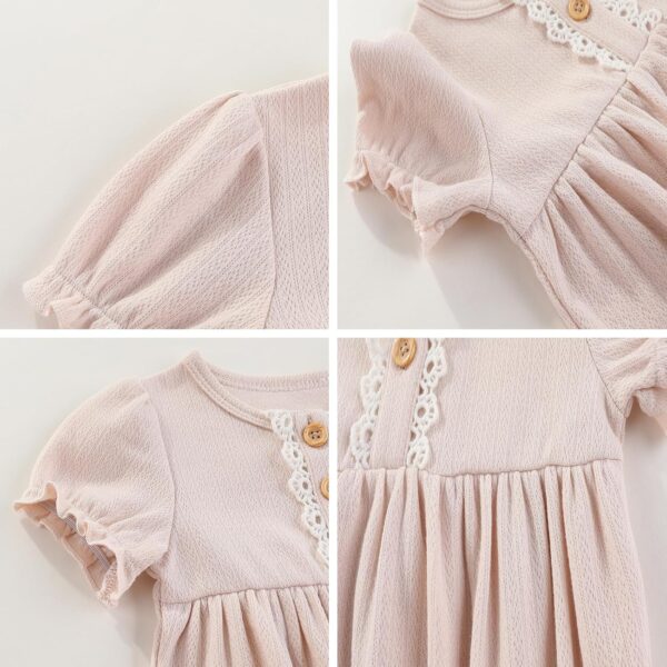 Ecojoy Baby Girl Vest 3PCs Grow Long/Short Sleeve Summer Fall Bodysuit with 3 Headbands/Hats - Image 5