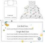 FANSU Girls Pink Duvet Cover Bedding Set 2 Piece, 3D Ballet Girl Pattern Kids Children Cartoons Quilt Cover & Pillow Set for Nursery Toddler Cot Single Size Bed (Eiffel tower,120x150cm+40x60cm) - Image 4