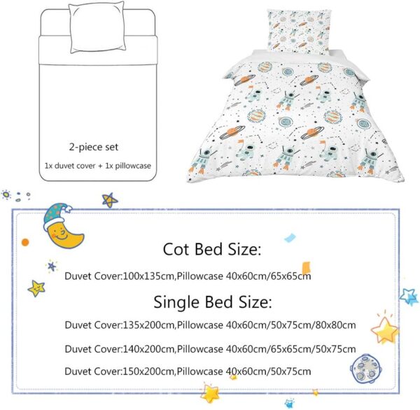 FANSU Girls Pink Duvet Cover Bedding Set 2 Piece, 3D Ballet Girl Pattern Kids Children Cartoons Quilt Cover & Pillow Set for Nursery Toddler Cot Single Size Bed (Eiffel tower,120x150cm+40x60cm) - Image 4