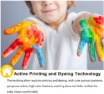 FANSU Girls Pink Duvet Cover Bedding Set 2 Piece, 3D Ballet Girl Pattern Kids Children Cartoons Quilt Cover & Pillow Set for Nursery Toddler Cot Single Size Bed (Eiffel tower,120x150cm+40x60cm) - Image 5