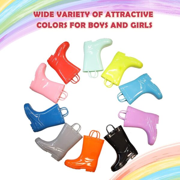 EUXTERPA Kids Wellies Boys Girls Waterproof Wellington Boots, Toddler Child Solid Color Welly Boots for Outdoor - Image 4