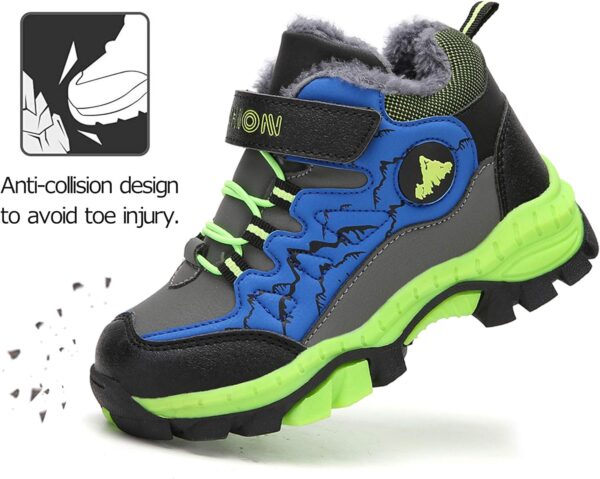 ZYLDK Kids Winter Snow Shoes Water Resistant Boys and Girls Trainers Warm Lining Walking Hiking Boots - Image 5