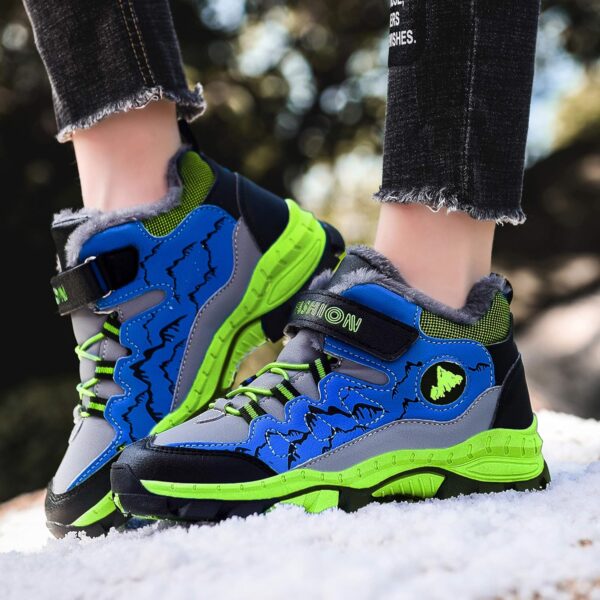 ZYLDK Kids Winter Snow Shoes Water Resistant Boys and Girls Trainers Warm Lining Walking Hiking Boots - Image 6