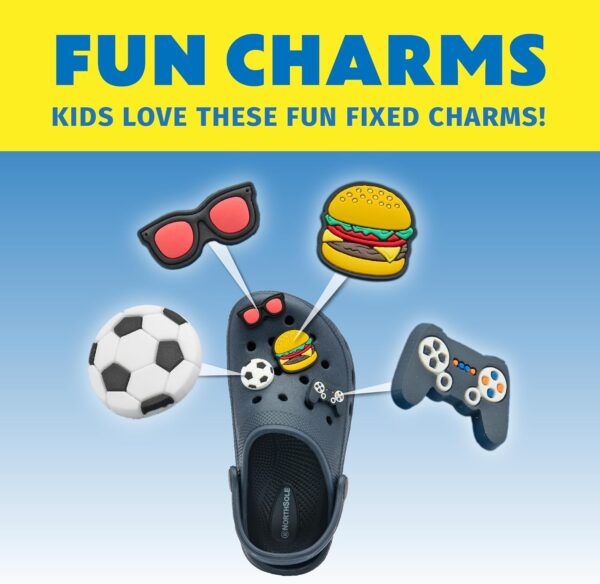 NorthSole Boys Clogs Childrens Sandals with Removable Charms Kids Beach Pool Shoes - Image 7