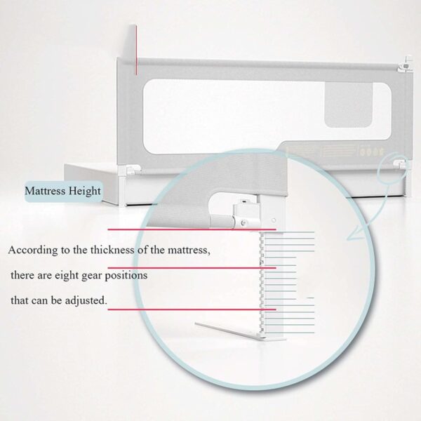 FOGUO Bed Rail for Twin Bed, Bed Guardrail for Kids, Travel Bed Guard Rail for Toddlers, Vertical Lifting Bed Guardrail, for Cribs, Twin, Double, Full Size Queen & King Bed - Image 5