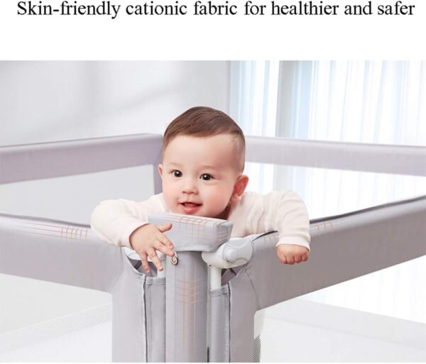 FOGUO Extra Long Safety Bed Rails for Toddlers, Bed Rail Guard for Crib, Vertical Lifting with Double Lock, Made of Mesh, for Kids Twin, Double, Queen & King Size, 4 Sides - Image 4