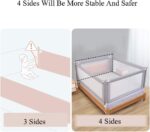 FOGUO Extra Long Safety Bed Rails for Toddlers, Bed Rail Guard for Crib, Vertical Lifting with Double Lock, Made of Mesh, for Kids Twin, Double, Queen & King Size, 4 Sides - Image 5