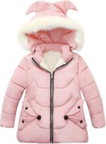 Toddler Kids Baby Girls Warm Winter Snowsuit Jacket Outerwear Clothes Zipper Thick Removable Hooded Snow Wear Coat Outwear Costs for Kids