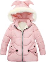 Toddler Kids Baby Girls Warm Winter Snowsuit Jacket Outerwear Clothes Zipper Thick Removable Hooded Snow Wear Coat Outwear Costs for Kids - Image 2