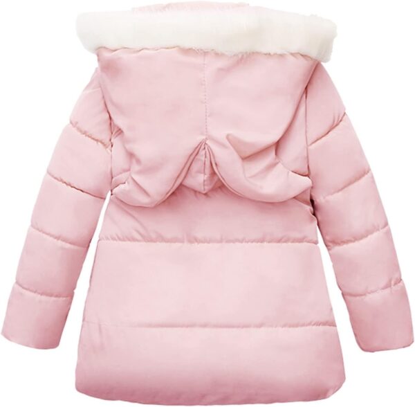 Toddler Kids Baby Girls Warm Winter Snowsuit Jacket Outerwear Clothes Zipper Thick Removable Hooded Snow Wear Coat Outwear Costs for Kids - Image 3