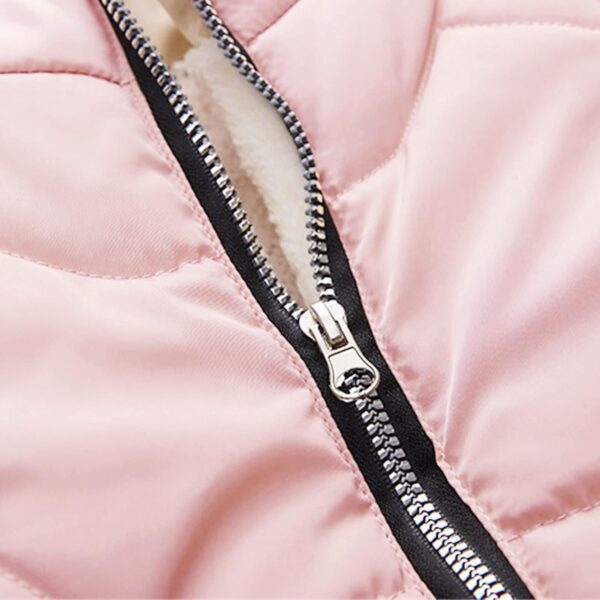 Toddler Kids Baby Girls Warm Winter Snowsuit Jacket Outerwear Clothes Zipper Thick Removable Hooded Snow Wear Coat Outwear Costs for Kids - Image 4