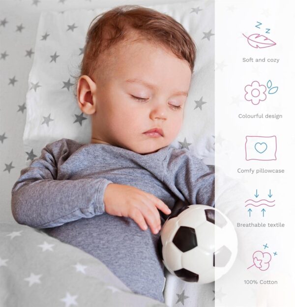 Baby Comfort 2 Piece Duvet Cover & Pillowcase Bedding Set 150x120 cm for Toddler Junior Cot Bed (It's a Boy) - Image 2