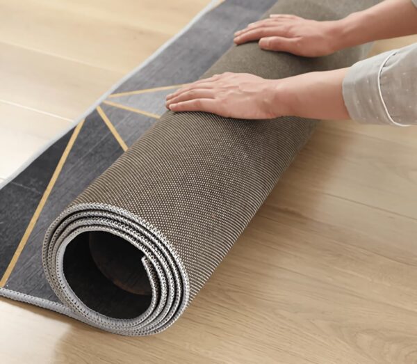 Tzvpsu Girls room decor,Gray Black Yellow Simple Design Washable Non-slip Carpet,modern bedroom accessories washable runner,80x160cm - Image 5