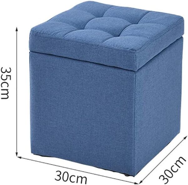 Storage Foot Stool Cube Ottoman - Purple Bench Seat with Organizer Box, Toy Box, Tray, Chest, Shoe Bench, Pouf Seat - Versatile Furniture Piece - Image 3