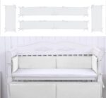 ohfruit Crib Rail Covers 52” Long Panel & 27” Short Panel Protect Your Baby's Crib Prevent Collisions Solid Color Heightened Crib Rail Covers White - Image 2