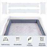 ohfruit Crib Rail Covers 52” Long Panel & 27” Short Panel Protect Your Baby's Crib Prevent Collisions Solid Color Heightened Crib Rail Covers White - Image 4