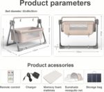 Electric Baby Swing,Bedside Bassinet, baby Rocker,Rocking Chair,Adjustable Bedside Cribs,Automatic Rocking Recliner Crib Basket, Baby Safe Bed,Best Baby Bed For Infant Newborn Unisex ( Color : Khaki ) - Image 3