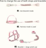 Baby Boy Girls Not Lost Harness Adjustable Leash Toddler Leash Wristband Belt with Lock for Secure Family Outings - Image 5