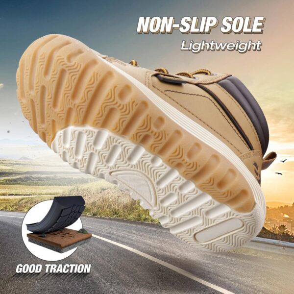 Eggseed Boys Athletic Ankle Boots Slip-Resistant Toe-Protective Trainers Brown Sizes 8.5UK Toddler-11UK Little Kids - Image 2