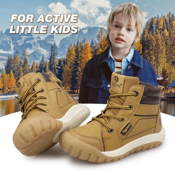Eggseed Boys Athletic Ankle Boots Slip-Resistant Toe-Protective Trainers Brown Sizes 8.5UK Toddler-11UK Little Kids - Image 5