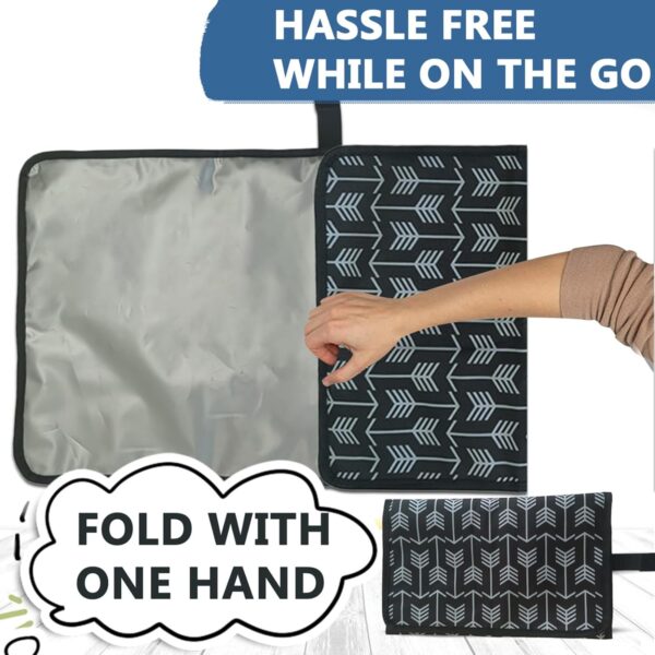 Portable Changing Pad 14x26'' Waterproof Diaper Changing Mat Foldable Baby Changing Pad Travel Changing Pad Easy to Clean Lightweight Changing Station for Baby - Image 3