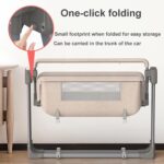 Electric Baby Swing, baby Rocker, Adjustable Bedside Cribs, Rocking Chair Electric Cradle Baby Swing, Automatic Recliner Crib Basket, Baby Safe Bed, Best Baby BedInfant Newborn Unisex, Khaki - Image 6