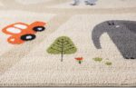 the carpet Happy Life Children's Bedroom Rug Play Mat Street Rug Jungle Animals Car Beige 200 x 290 cm