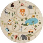 the carpet Happy Life Children's Bedroom Rug Play Mat Street Rug Jungle Animals Car Beige 200 x 290 cm - Image 5