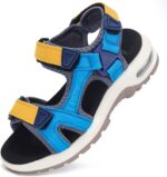 Kids Sandals Boys Sports Outdoor Sandal Athletic Air Cushion Beach Shoes Hook and Loop Summer Footwear for Holidays, Walking, Camping, Travelling