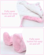 JiAmy Newborn Baby Winter Hooded Romper Fleece Snowsuit Jumpsuit Cartoon Cat Outfits Pink, 0-3 Months - Image 3