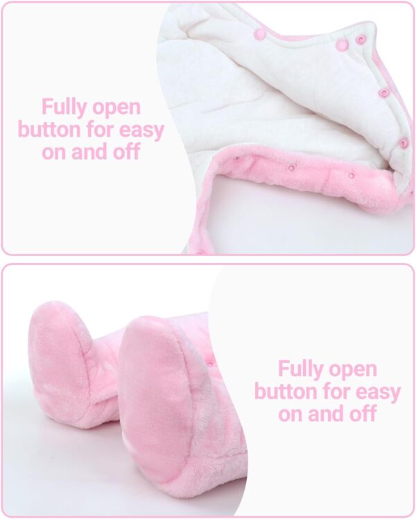 JiAmy Newborn Baby Winter Hooded Romper Fleece Snowsuit Jumpsuit Cartoon Cat Outfits Pink, 0-3 Months - Image 3