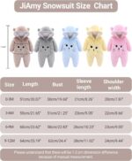 JiAmy Newborn Baby Winter Hooded Romper Fleece Snowsuit Jumpsuit Cartoon Cat Outfits Pink, 0-3 Months - Image 6