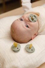 BIBS Colour Soother 2-Pack, BPA Free Dummy Pacifier, Round Nipple. Natural Rubber Latex, Made in Denmark. 0-6 Months (Pack of 2), Sand/Iron - Image 6