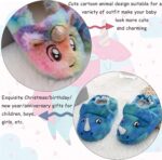 Cute Rainbow Kids Winter Plush Slippers Animal Designed Toddler Warm Slippers Girls Boys Anti-Slip Indoor Shoes Baby First Walking Shoes Novelty Baby Booties Slippers - Image 6