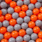KiddyMoon Soft Plastic Play Balls 700 Balls/7Cm-2.75In Multi-Colour Made In EU, Orange/Grey - Image 2