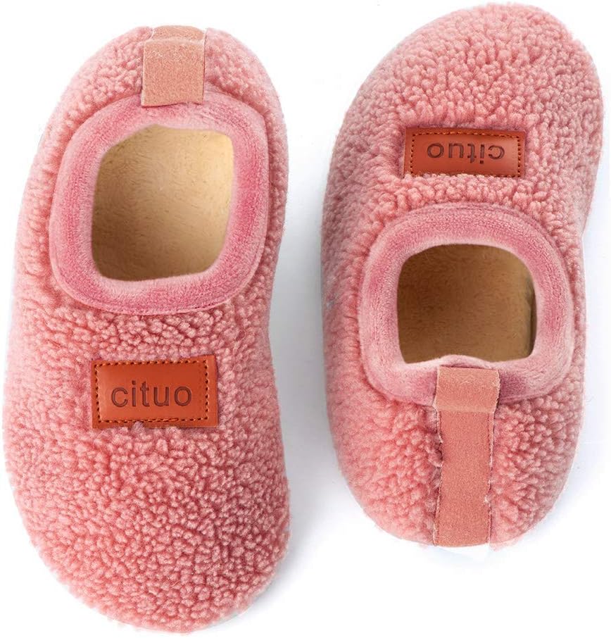 1741919707_71RBpMTO9yL._AC_SL1000_.jpg Dream Bridge Kids Sherpa Fleece Slippers with Anti-Slip Sole for Boys Girls - Image 1