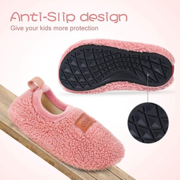 Dream Bridge Kids Sherpa Fleece Slippers with Anti-Slip Sole for Boys Girls - Image 5