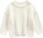 Baby Oversized Knitted Jumper Girls Boys Winter Ribbed Knit Sweater Chunky Pullover Long Sleeve Knitwear Top Soft Unisex Toddler Baby Clothes Autumn Outwear